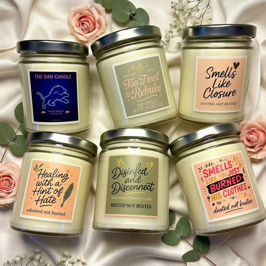 Petty Breakup Candles for Healing & Humor | Dusted Not Busted